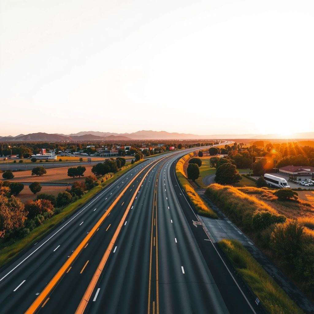 Красивые дороги США на закате