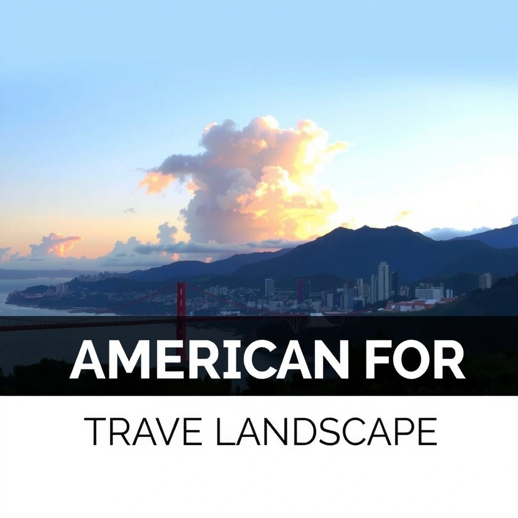 Американский пейзаж с мостом и городом